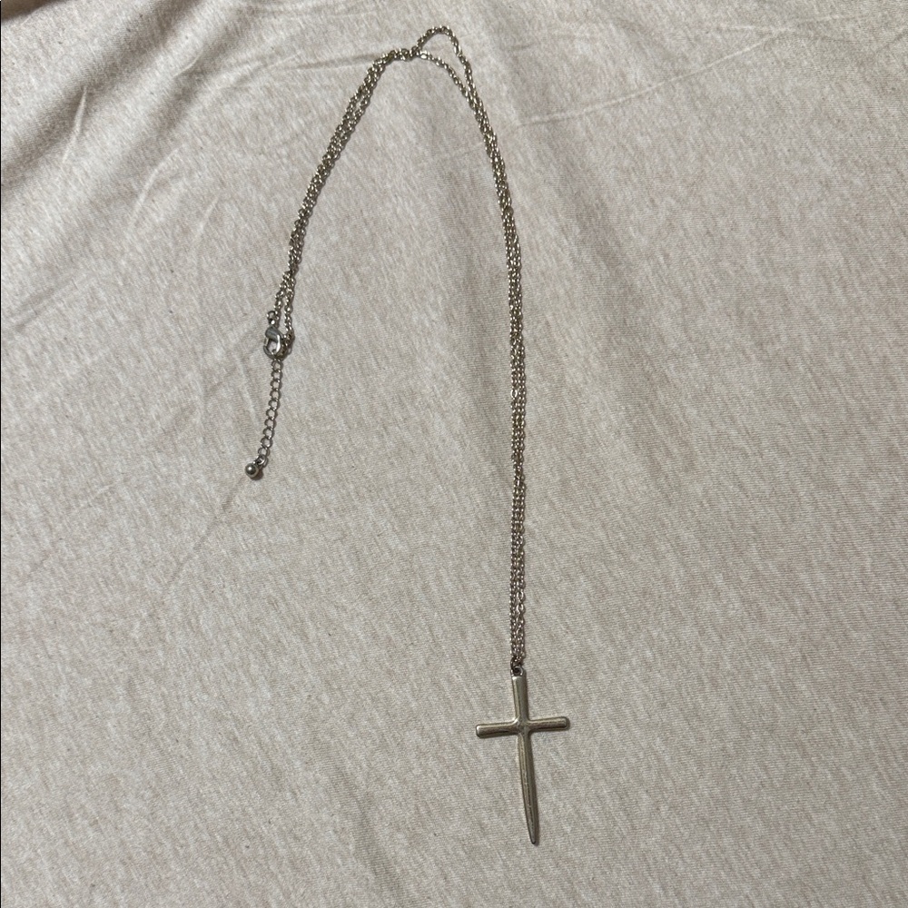 Silver Cross Pendant Necklace